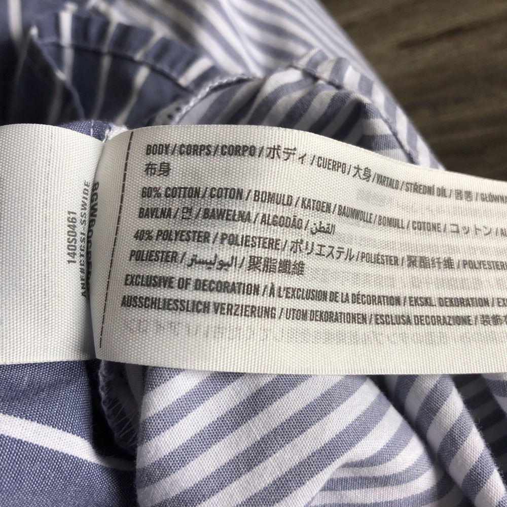 New Abercrombie and Fitch Womens Oversized Poplin Colorblock Shirt Stripe - Picture 13 of 15